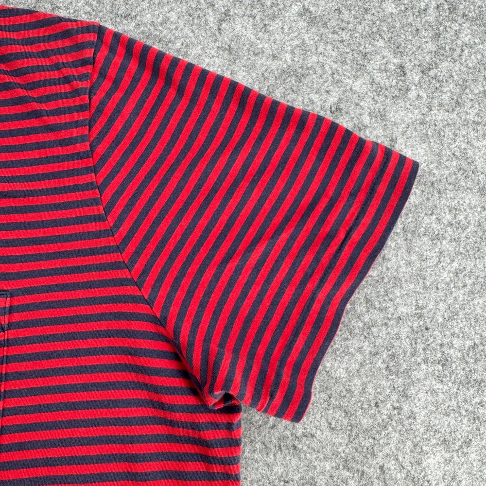 Polo Ralph Lauren Mens Custom Fit Striped Pocket Polo Shirt Red Navy Blue Large - Picture 3 of 7